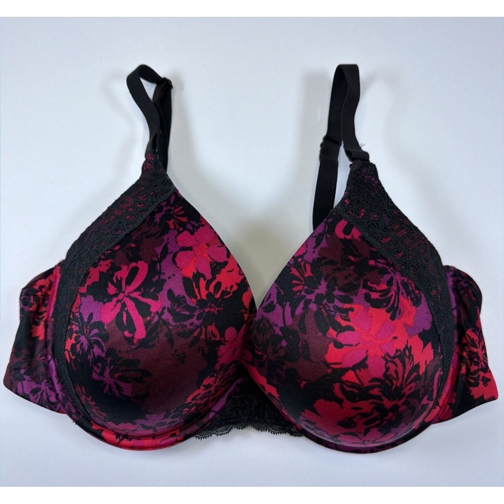 Maidenform Natural Boost Demi Bra Push-Up Lace T-Shirt Bra Camo Garden Pink 36D